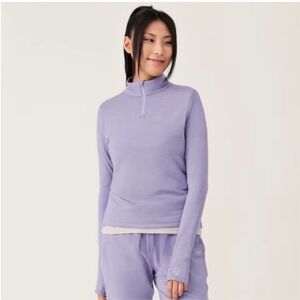 Allbirds Purple Hush Natural Run Mid Layer Quarter Zip Long Sleeve Size Small